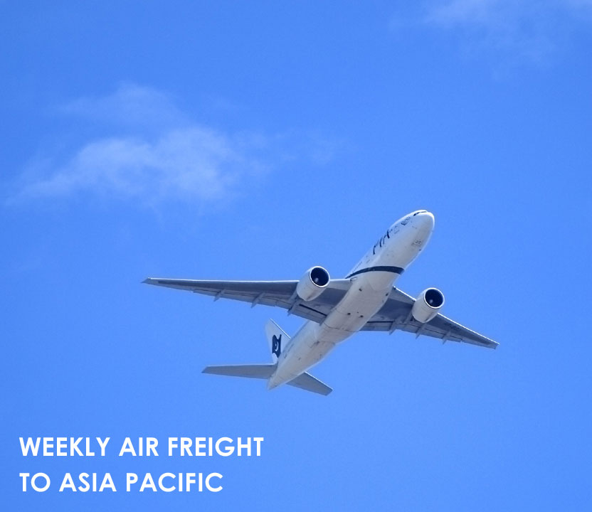  Weekly Airfreight to Asia-Pacific 